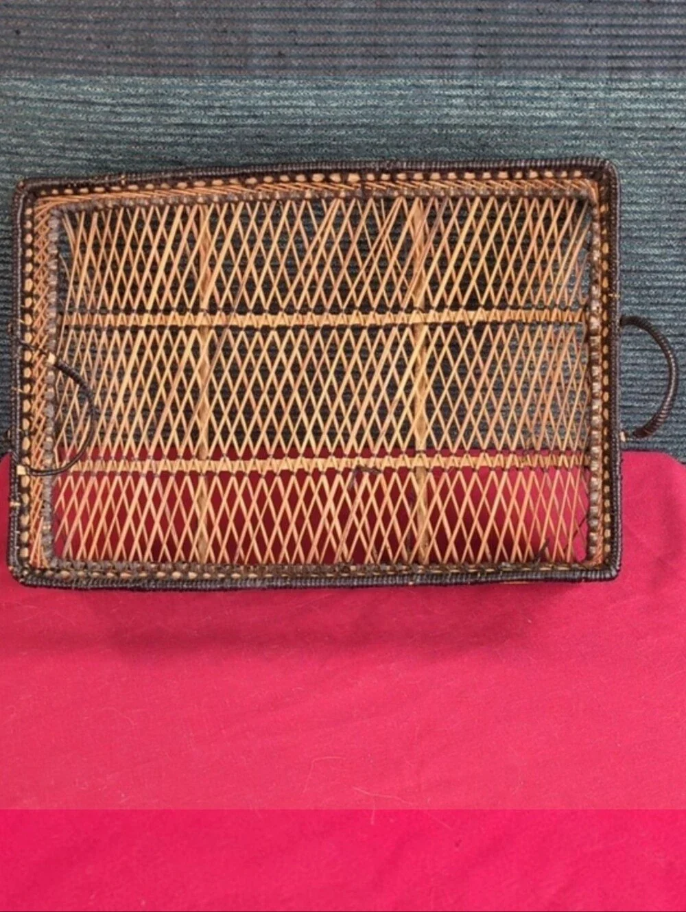 Vintage Cane & Wicker Basket